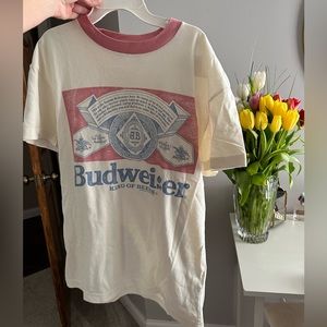 Abercrombie & Fitch White and Red Graphic Tee